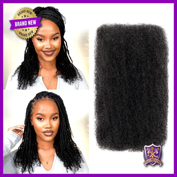 16 Inch Afro Kinky Human Hair Bulk for Mini Twist Braiding Dreadlock Extensions main image 4